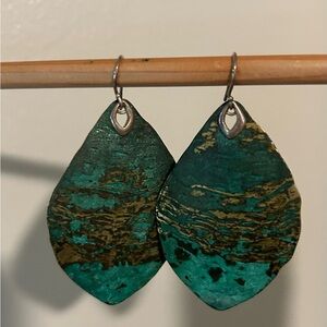 Silpada green and brass earrings